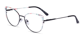 Posy--Shiny Black Red Floral