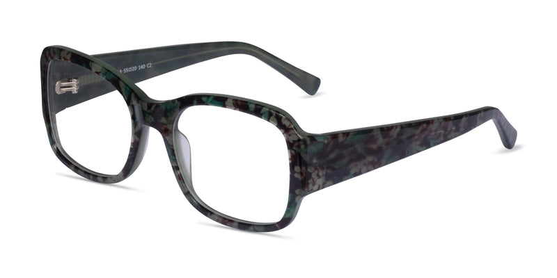 Viola--Green Floral