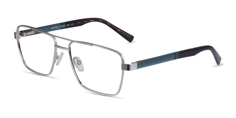 Colton--Silver, Clear Blue & Tortoise