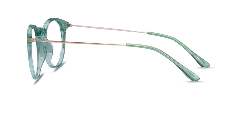 Particle--Clear Green & Rose Gold