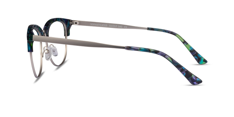 Sophisticated--Blue Floral & Silver