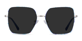 Fleur--Shiny Sliver Blue Floral